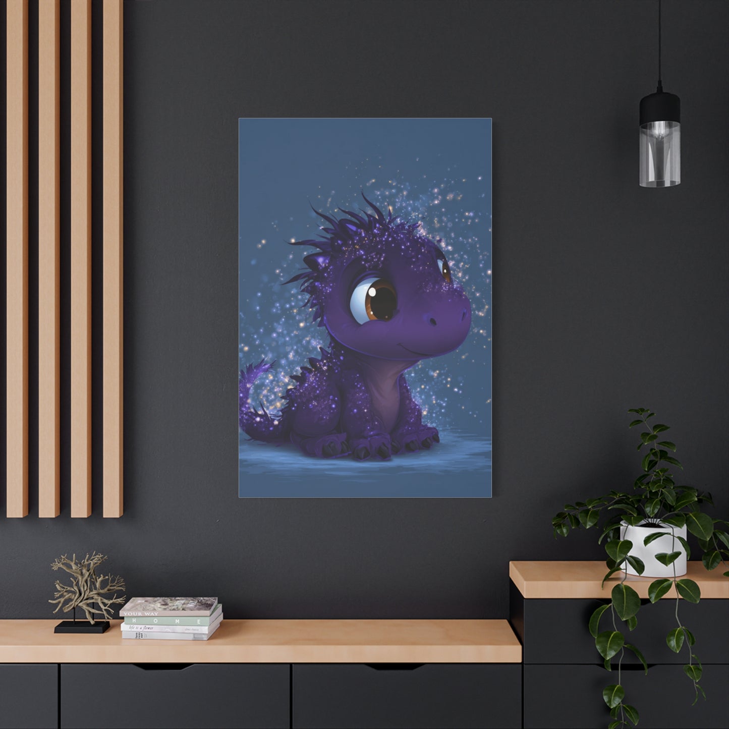 Whimsical Dragon Canvas Art, Cute Nursery Decor, Fantasy Wall Decor, Kids Room Art, Magical Home Gift, Birthday Gift