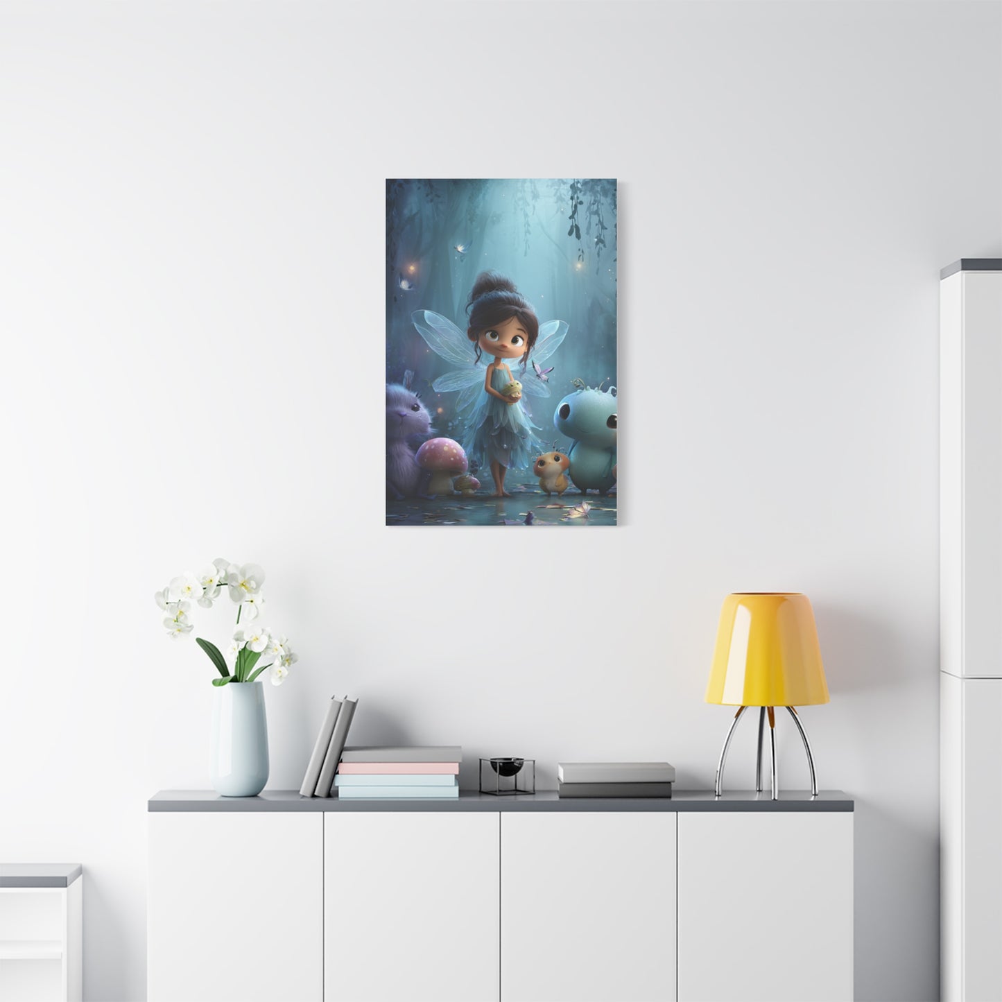 Whimsical Fairy Canvas Art Print, Enchanted Decor for Kids' Rooms, Fantasy Wall Art, Magical Gift for Birthdays, Nursery Decoration