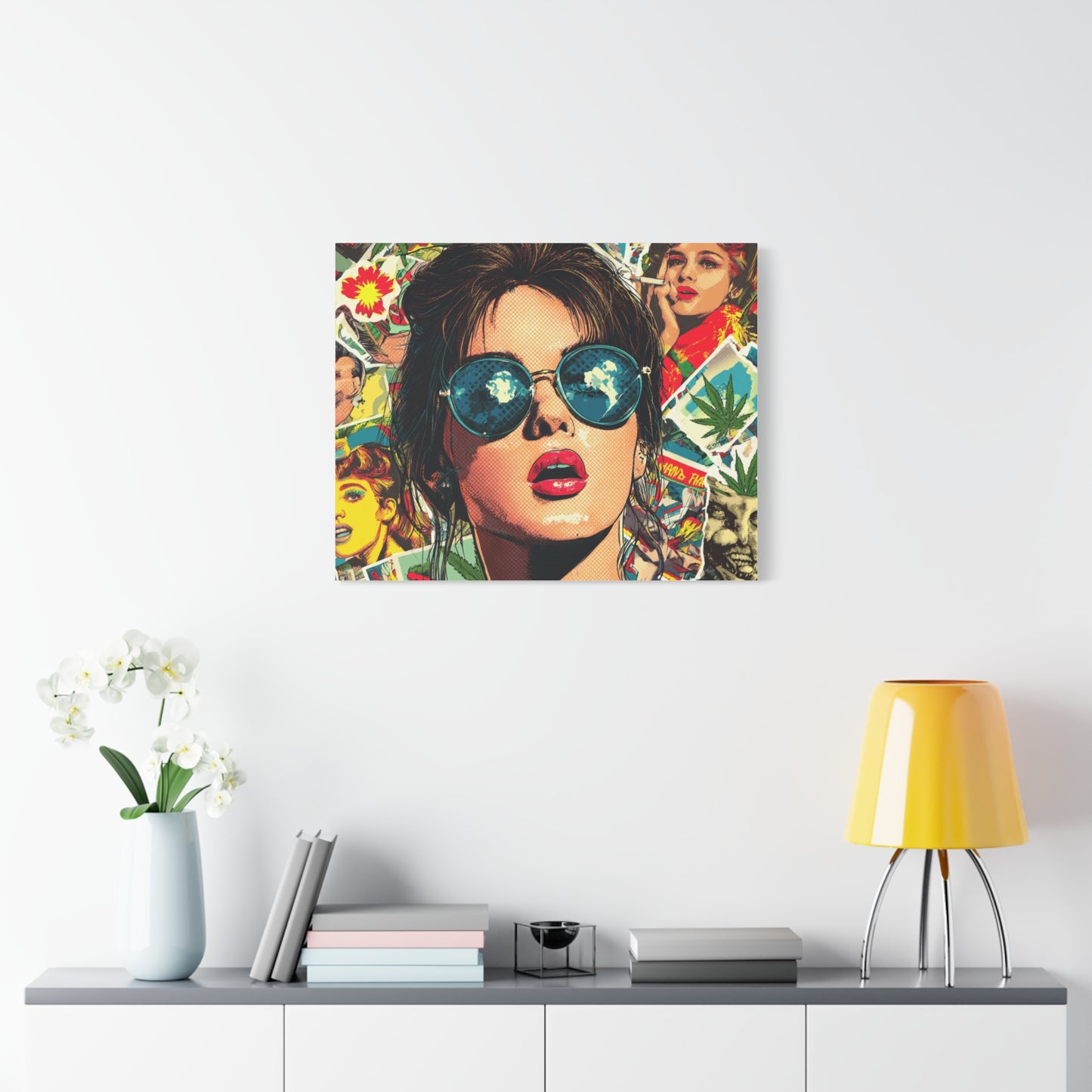 Canvas Art Print: Pop Art Woman 420 Colorful Vivid