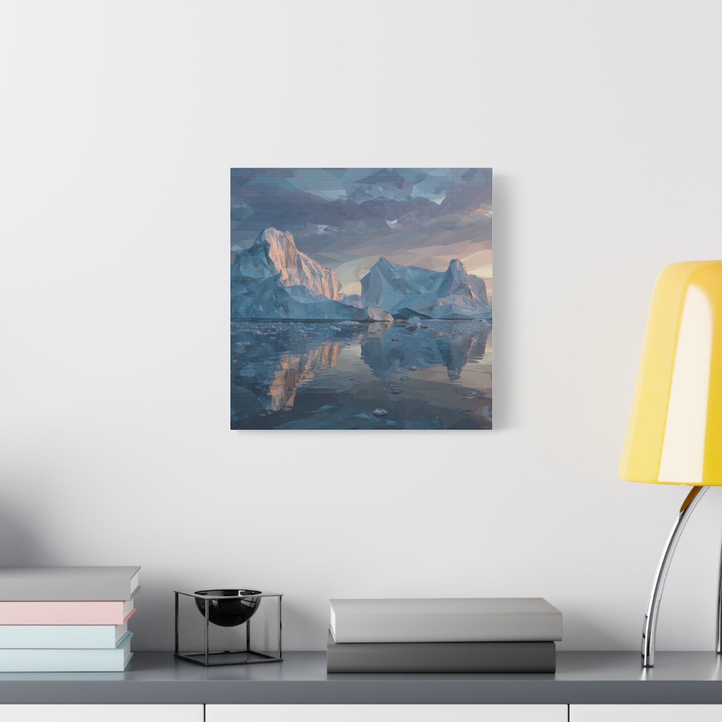 Stretched Canvas Art Print, Geometric Landscape Wall Decor, Minimalist Home Accent, Nature-Inspired Artwork, Unique Gift Idea