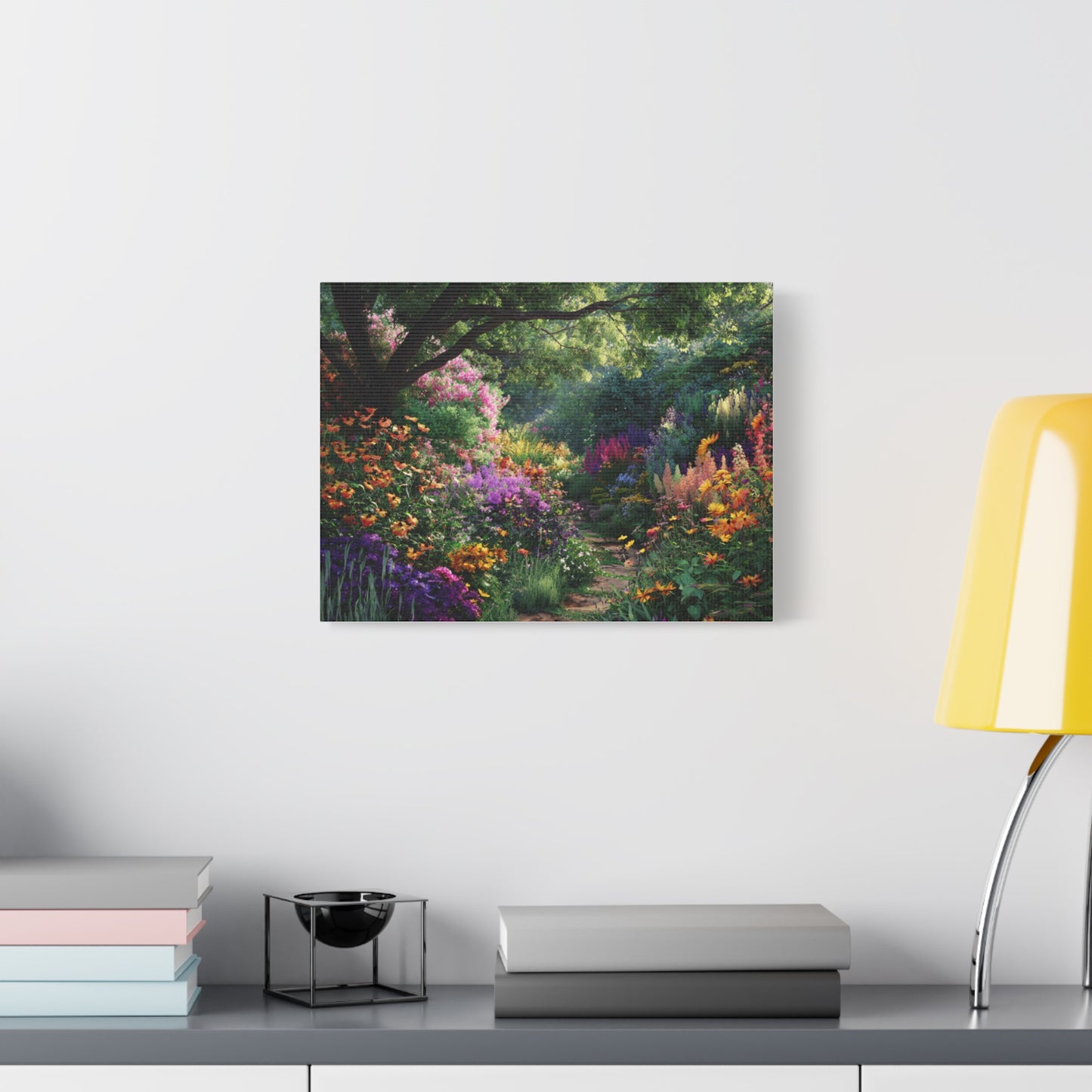Vibrant Garden Canvas Art, Nature Wall Decor, Floral Home Accent, Landscape Print, Botanical Artwork for Any Room