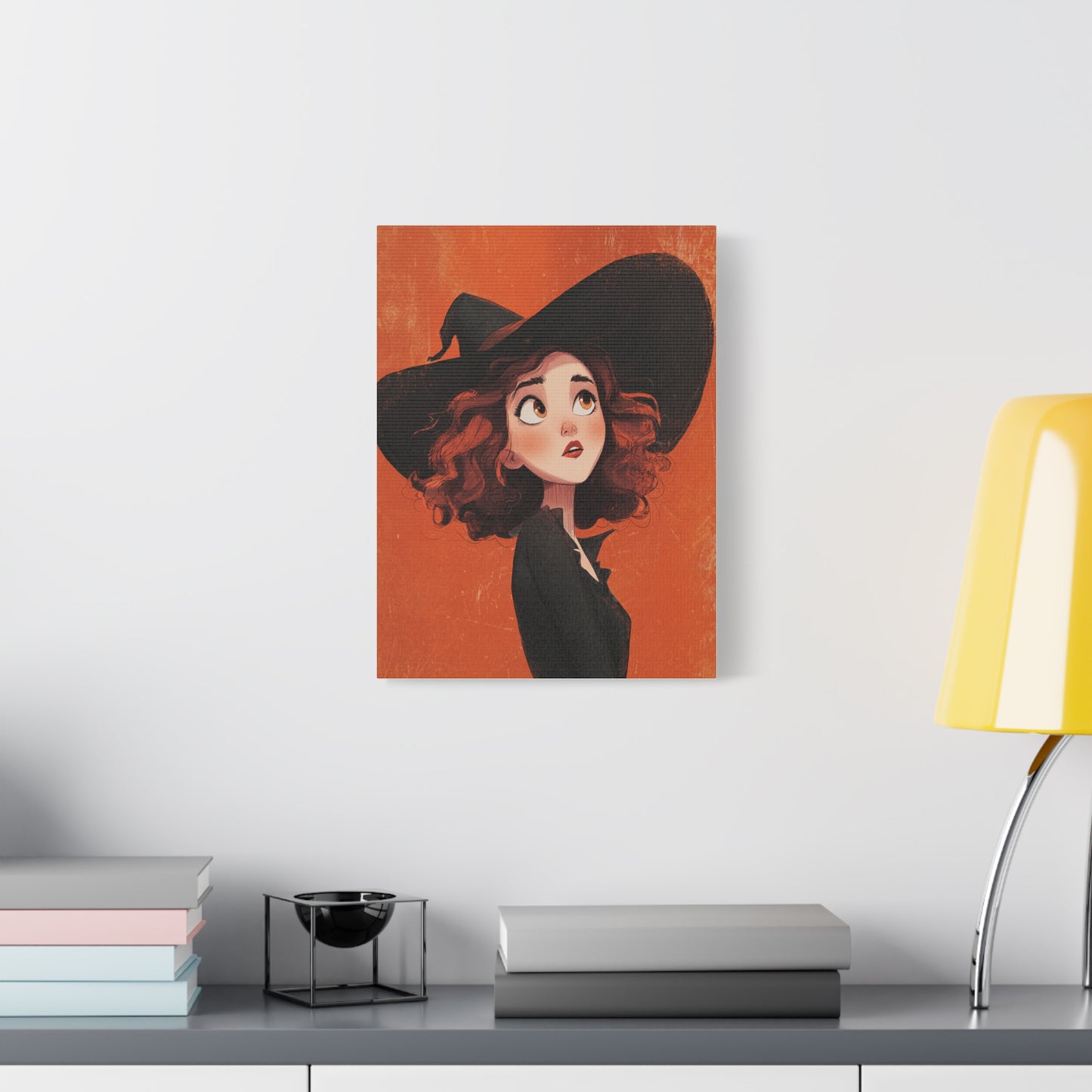 Whimsical Witch Canvas Print, Halloween Decor, Art for Home, Gift for Witches, Fall Wall Art, Magic Lover's Gift