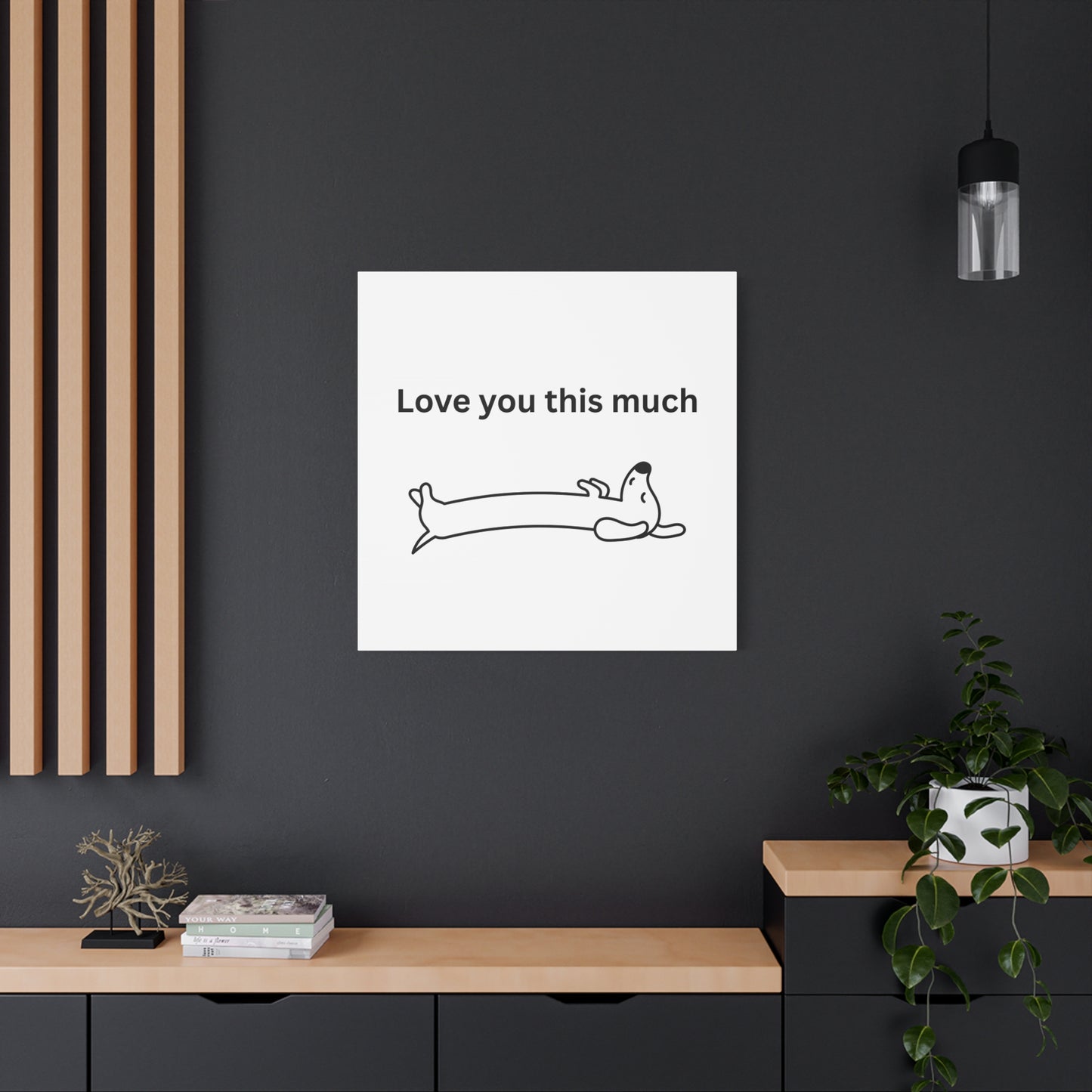 Adorable Dog Canvas Art - 'Love You This Much' Wall Decor, Pet Lover Gift, Home Decor, Cute Animal Art, Whimsical Wall Art