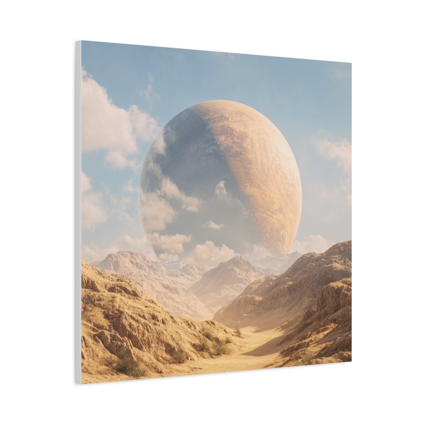 Stretched Canvas Wall Art - Dreamy Planet Landscape, Home Decor, Gallery Wall, Gift for Space Lovers, Nature Theme
