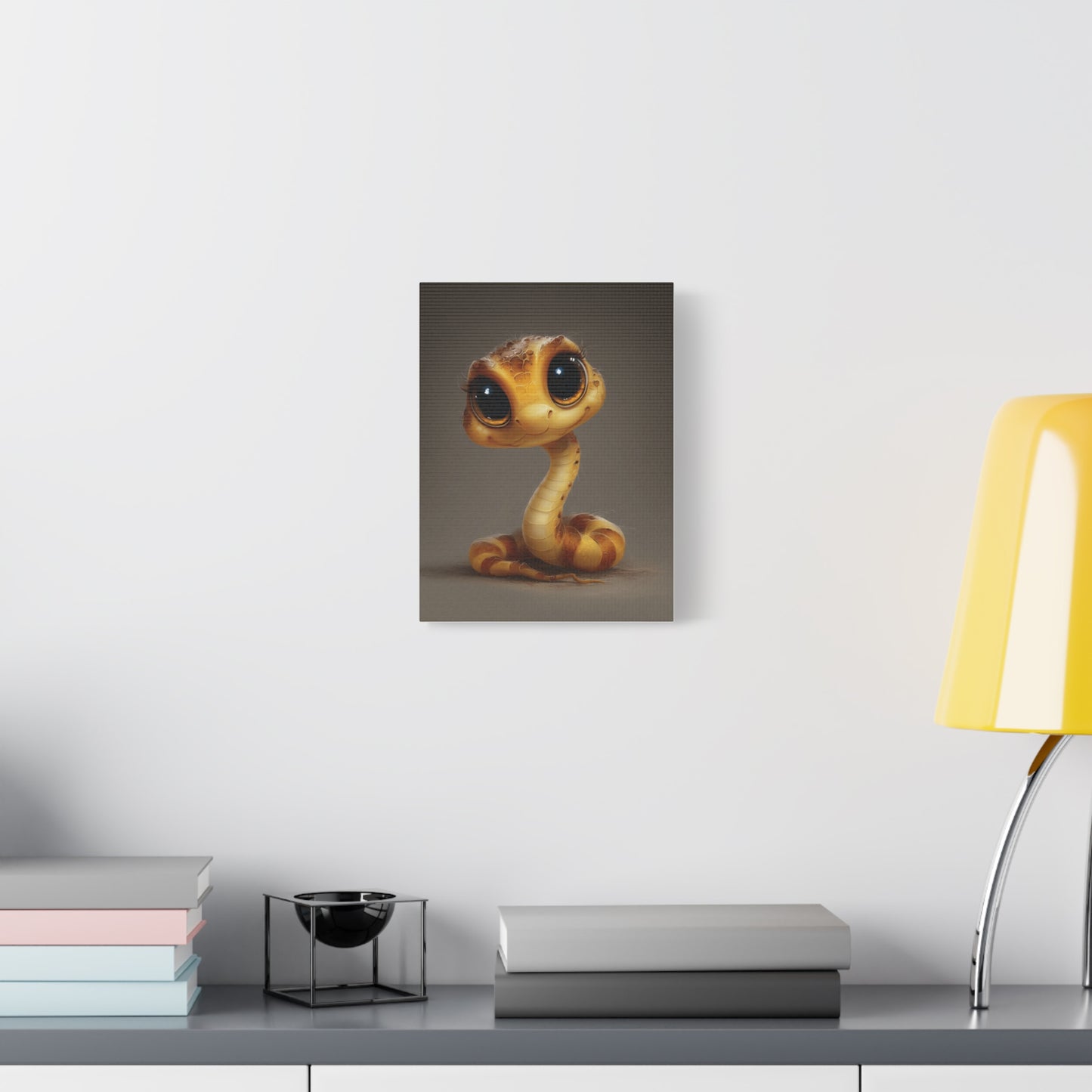 Whimsical Snake Canvas Art, Cute Animal Decor, Kids Room Wall Art, Gift for Animal Lovers, Unique Home Decoration