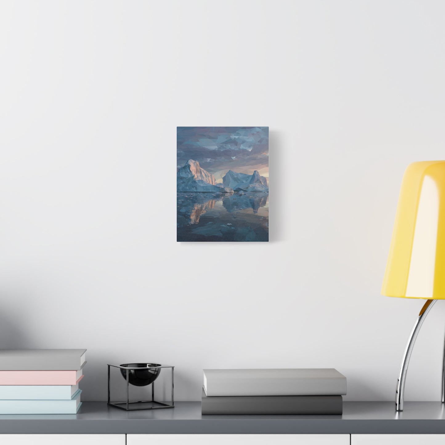 Stretched Canvas Art Print, Geometric Landscape Wall Decor, Minimalist Home Accent, Nature-Inspired Artwork, Unique Gift Idea