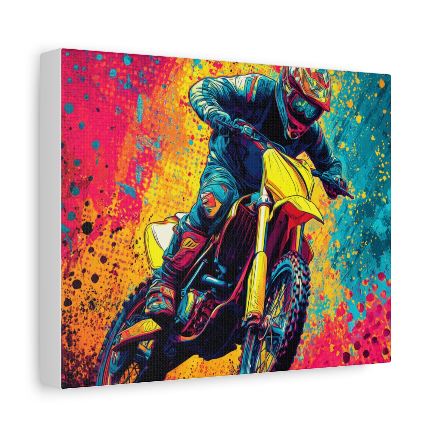 Vibrant Motocross Canvas Art, Perfect for Sports Enthusiasts, Wall Decor, Gift for Bikers, Home or Office Decoration