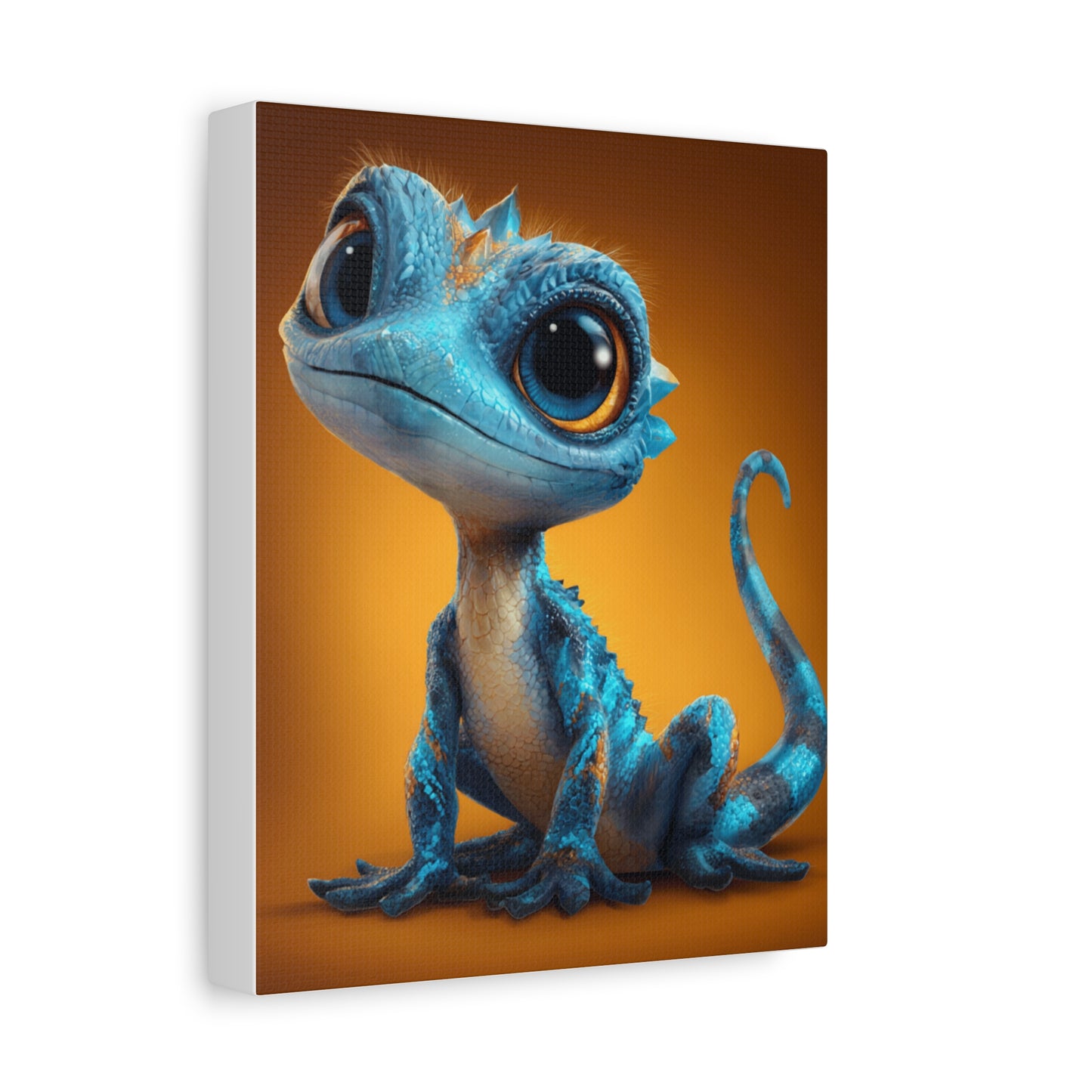Whimsical Lizard Canvas Art, Cute Animal Decor, Vibrant Wall Art, Children's Room Decoration, Playful Creature Artwork