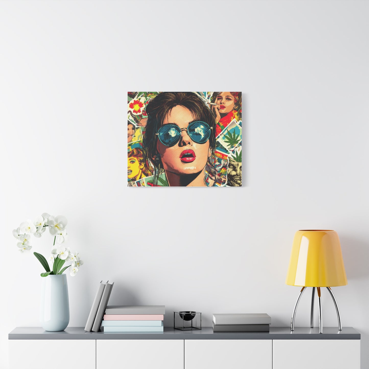 Canvas Art Print: Pop Art Woman 420 Colorful Vivid