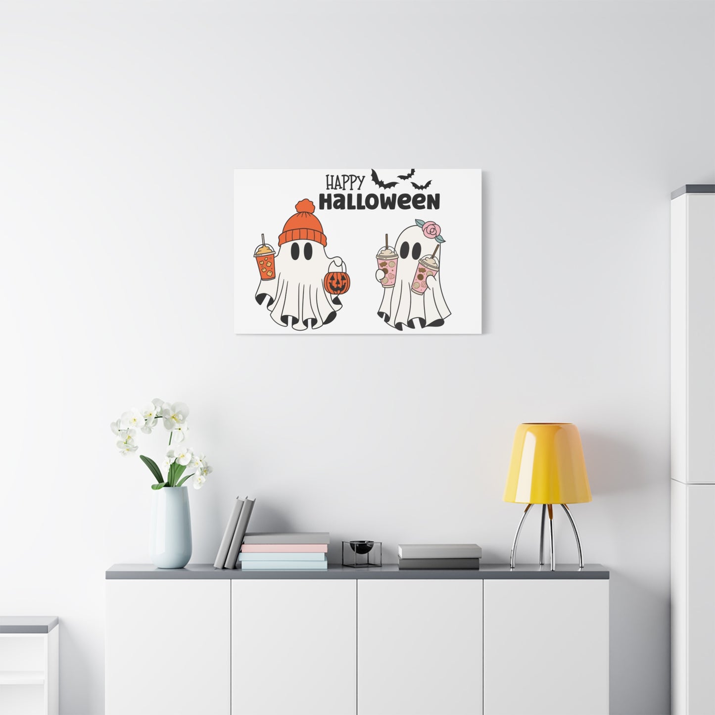 Canvas Print - Adorable Ghost Friends, Happy Halloween