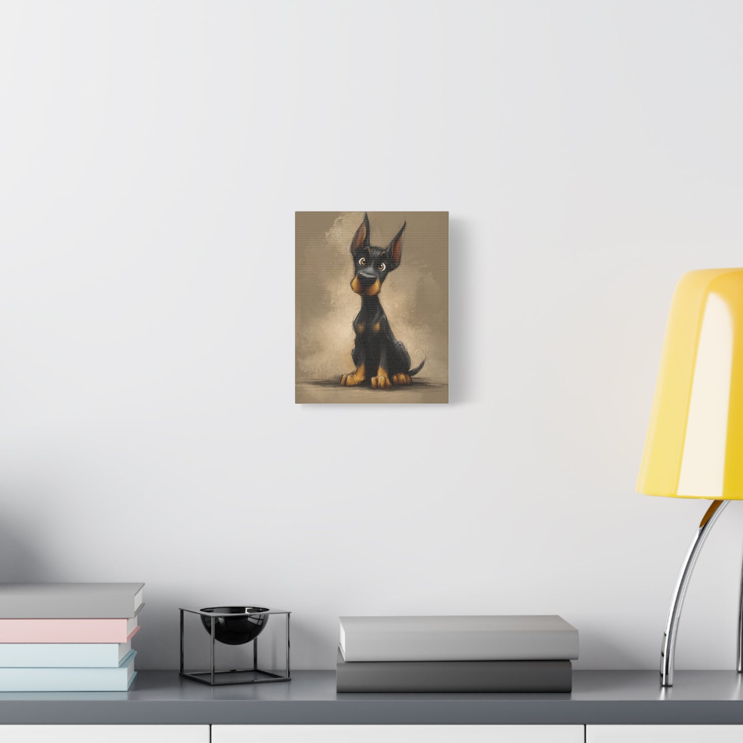 Cute Dog Art Canvas Print, Stretched Dog Wall Decor, Pet Lover Gift, Home Decor for Dog Owners, Animal Portrait, Dog Mom Gift