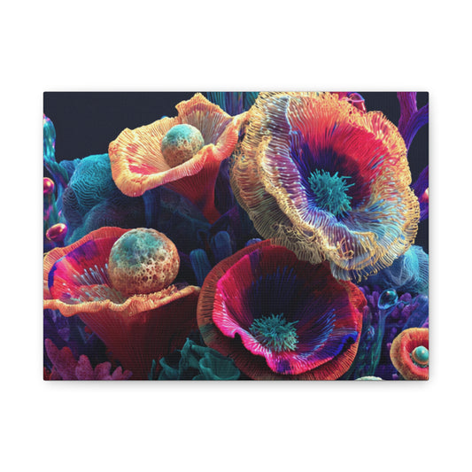 Vibrant Floral Canvas Wall Art, Colorful Home Decor, Stretched Matte Print, Flower Artwork, Unique Gift for Nature Lovers
