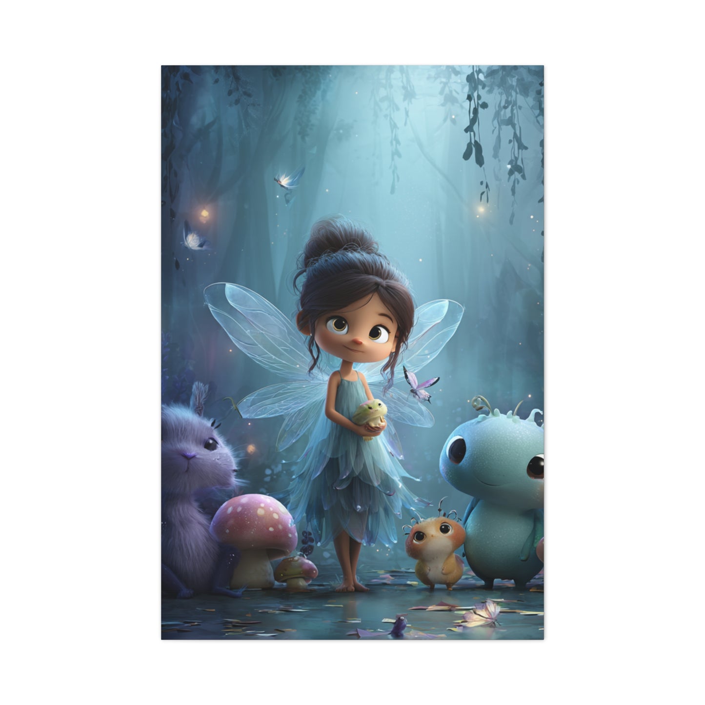 Whimsical Fairy Canvas Art Print, Enchanted Decor for Kids' Rooms, Fantasy Wall Art, Magical Gift for Birthdays, Nursery Decoration