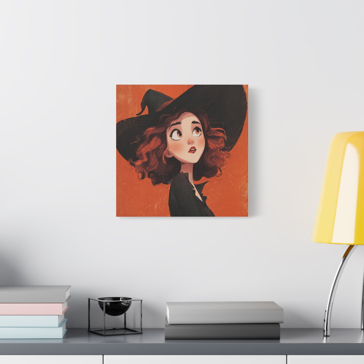 Whimsical Witch Canvas Print, Halloween Decor, Art for Home, Gift for Witches, Fall Wall Art, Magic Lover's Gift