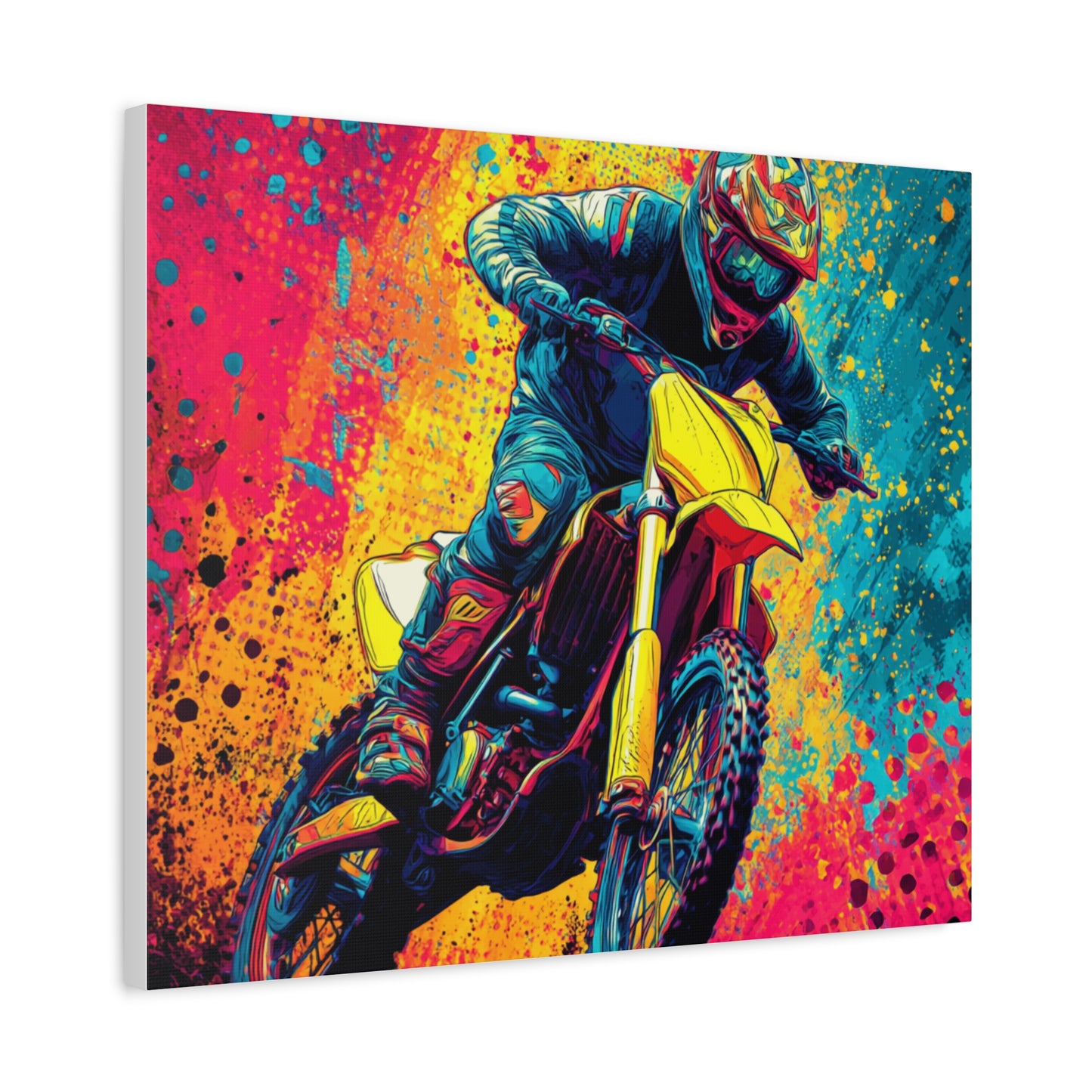 Vibrant Motocross Canvas Art, Perfect for Sports Enthusiasts, Wall Decor, Gift for Bikers, Home or Office Decoration