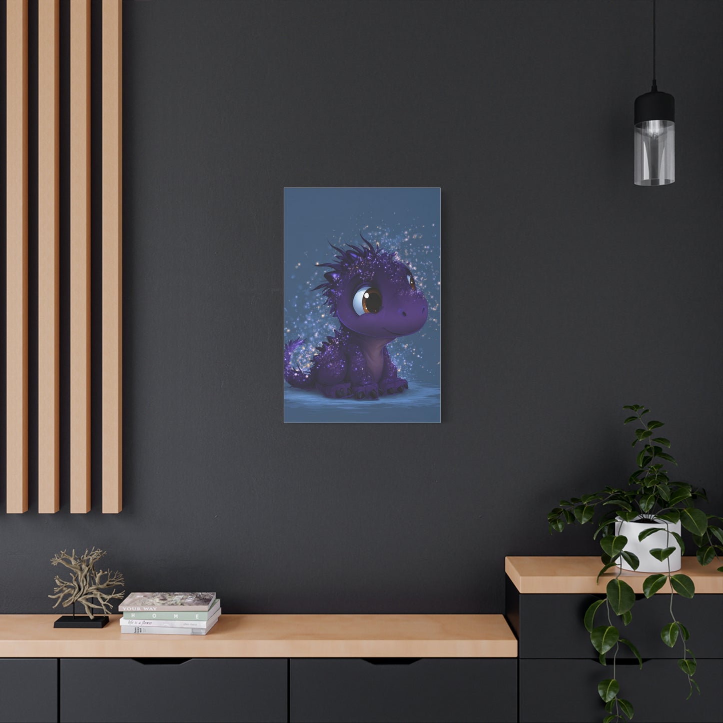 Whimsical Dragon Canvas Art, Cute Nursery Decor, Fantasy Wall Decor, Kids Room Art, Magical Home Gift, Birthday Gift