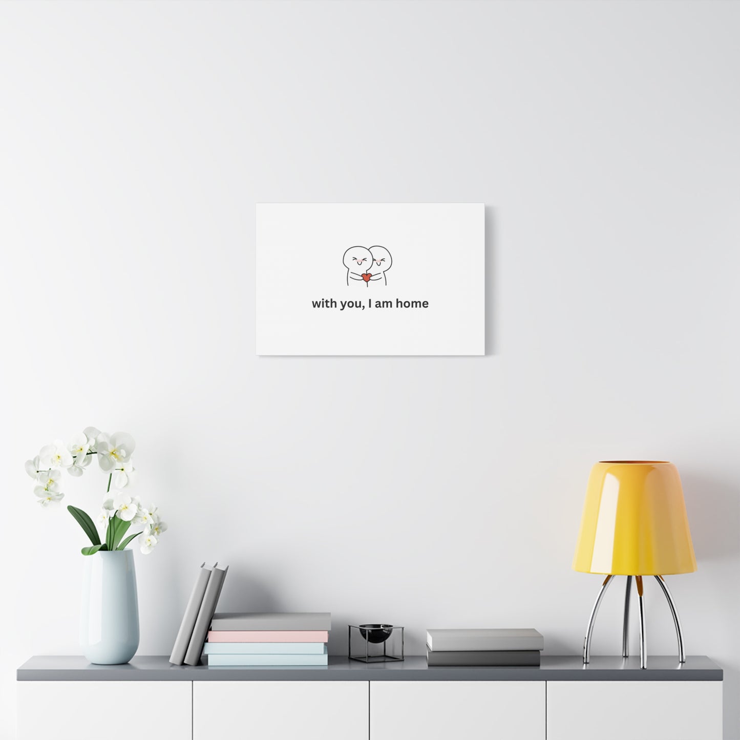 Matte Canvas Wall Art - "With You, I Am Home" | Home Decor, Gift for Couples, Relationship Milestone, Love Art