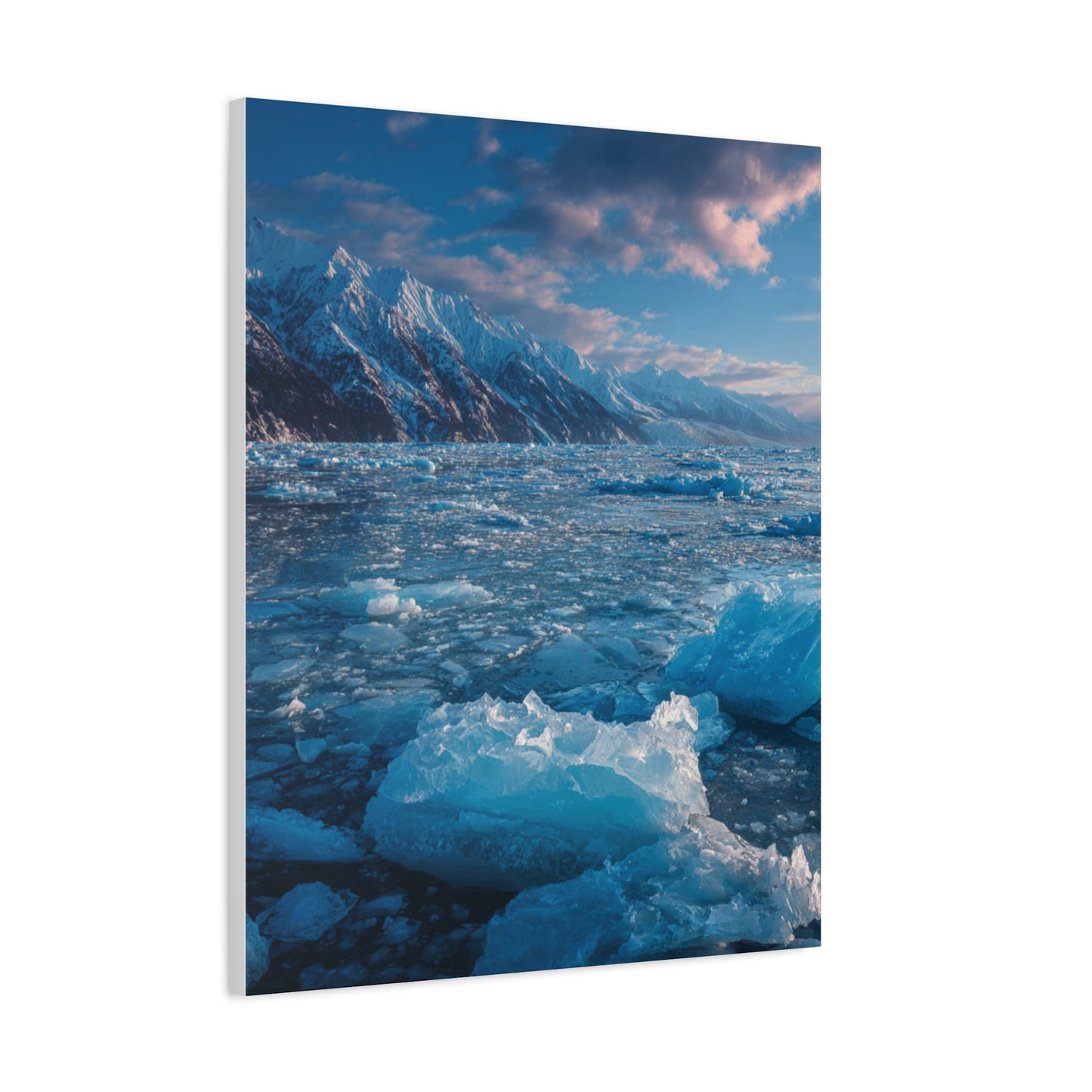 Serene Blue Glacier Canvas Wall Art, Landscape Decor, Home Serenity, Nature Prints for Living Room, Office, Gift Ideas