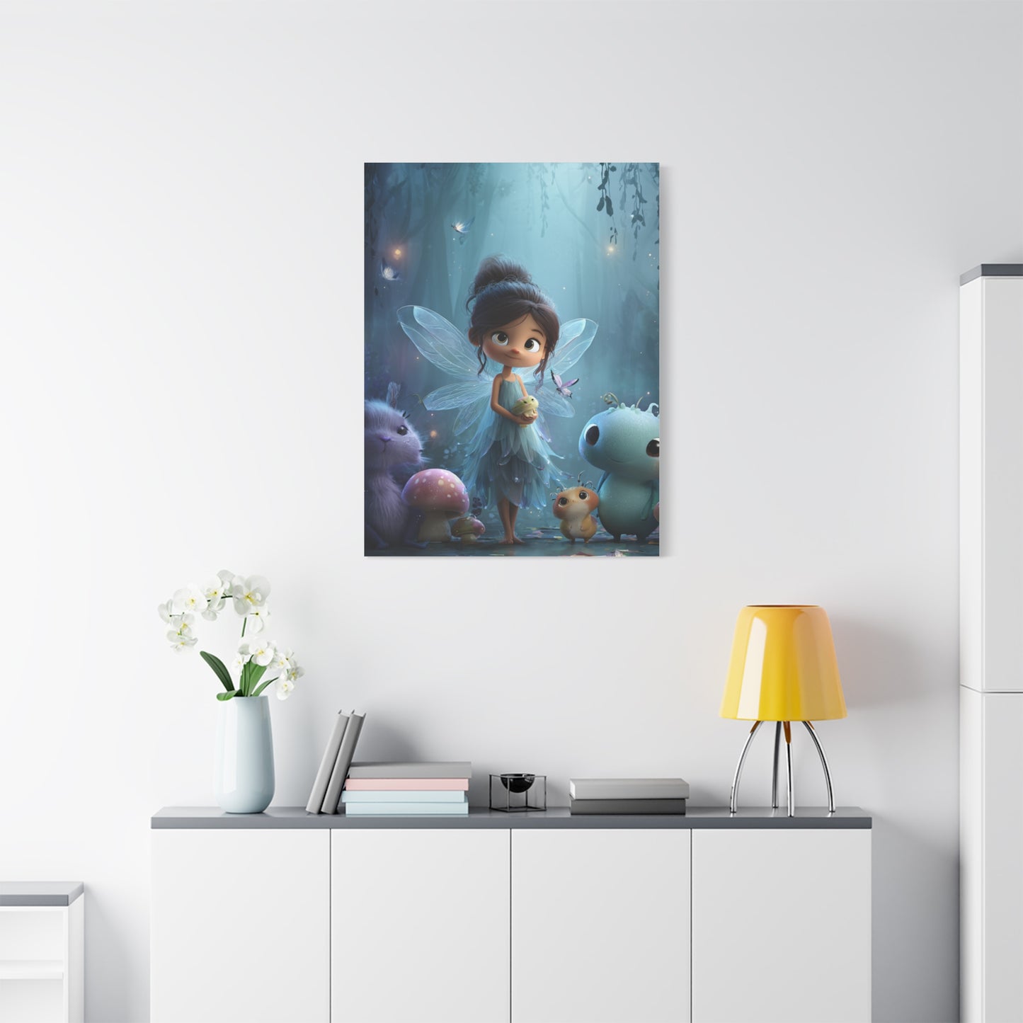 Whimsical Fairy Canvas Art Print, Enchanted Decor for Kids' Rooms, Fantasy Wall Art, Magical Gift for Birthdays, Nursery Decoration