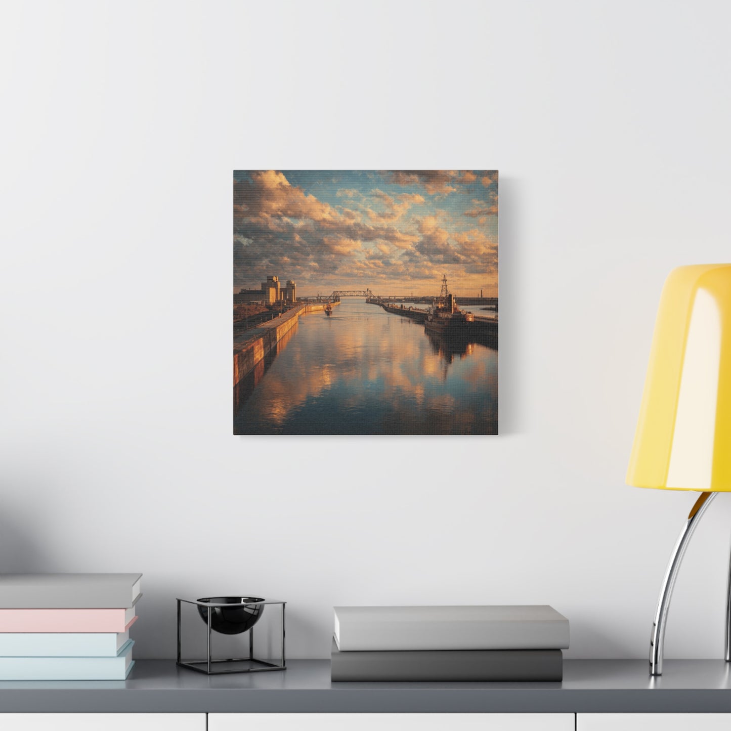 Stretched Canvas Wall Art, Serene River Reflection, Home Decor, Modern Aesthetic, Nature Photography, Gift Idea, Inspirational Decor