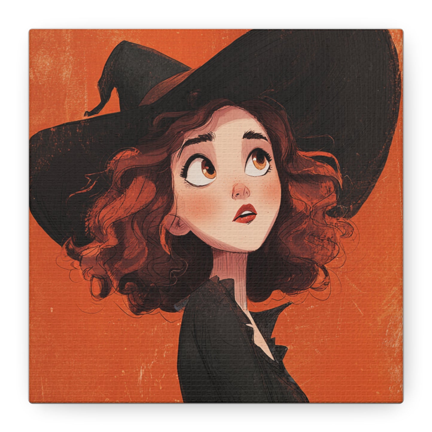 Whimsical Witch Canvas Print, Halloween Decor, Art for Home, Gift for Witches, Fall Wall Art, Magic Lover's Gift