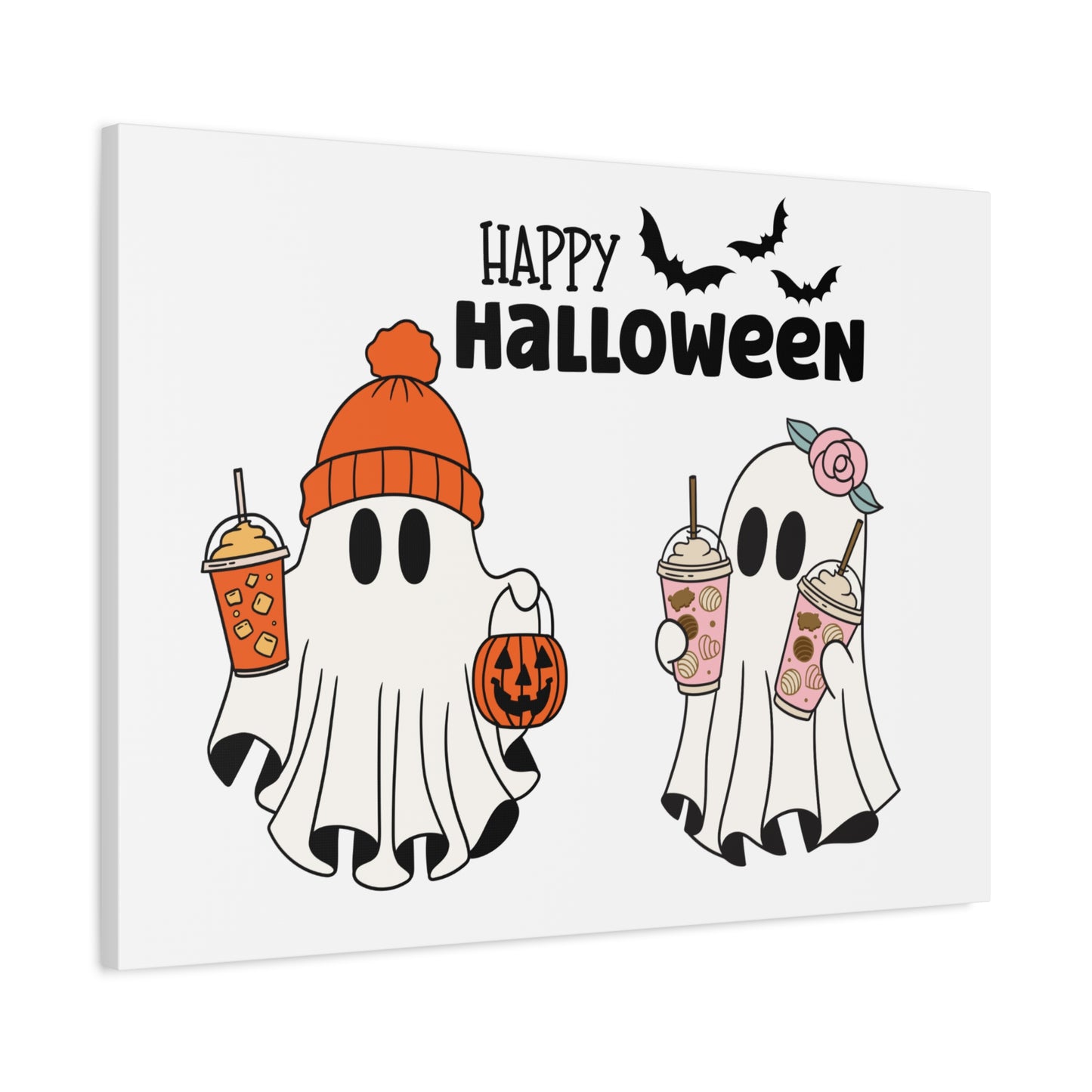 Canvas Print - Adorable Ghost Friends, Happy Halloween