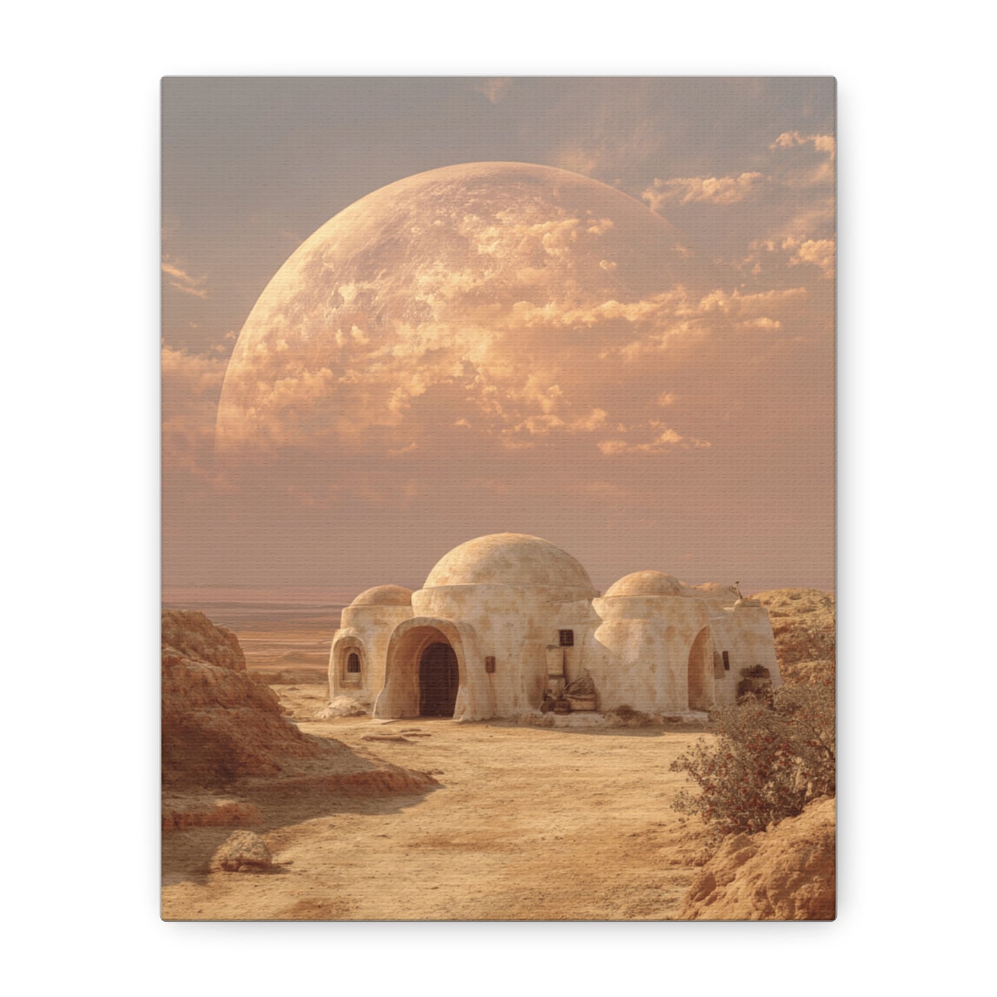 Stretched Canvas Art Print, Matte Wall Decor, Desert Landscape, Home Office Art, Gift for Art Lovers, Space Decor, Unique Wall Art