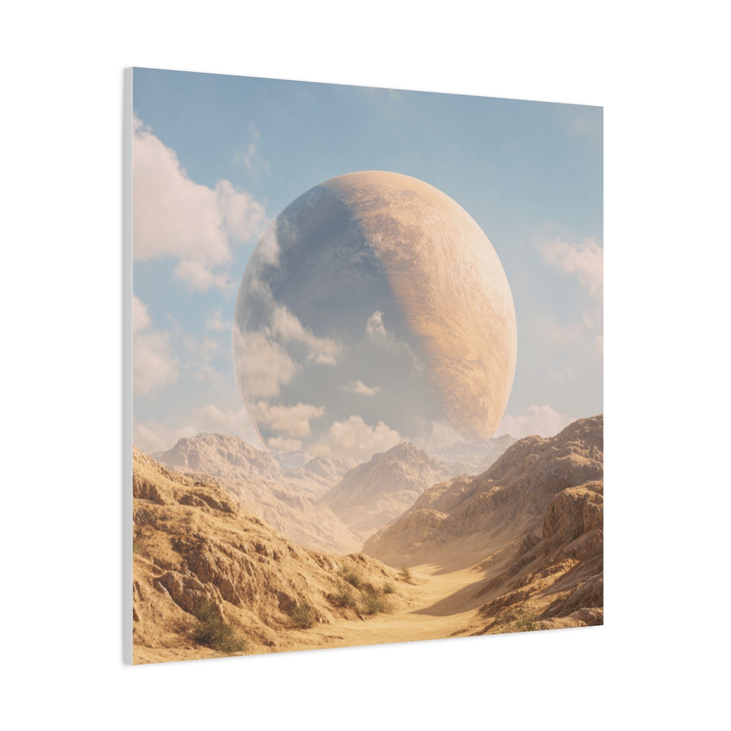 Stretched Canvas Wall Art - Dreamy Planet Landscape, Home Decor, Gallery Wall, Gift for Space Lovers, Nature Theme