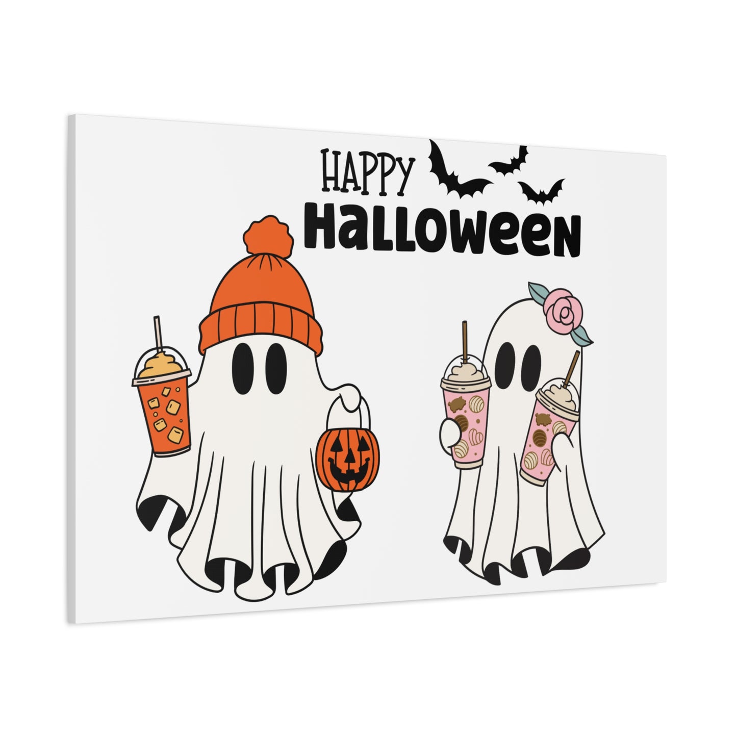 Canvas Print - Adorable Ghost Friends, Happy Halloween