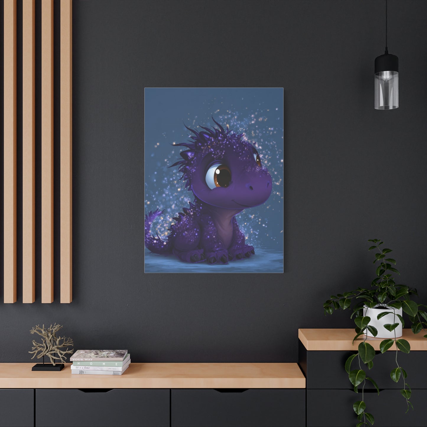 Whimsical Dragon Canvas Art, Cute Nursery Decor, Fantasy Wall Decor, Kids Room Art, Magical Home Gift, Birthday Gift