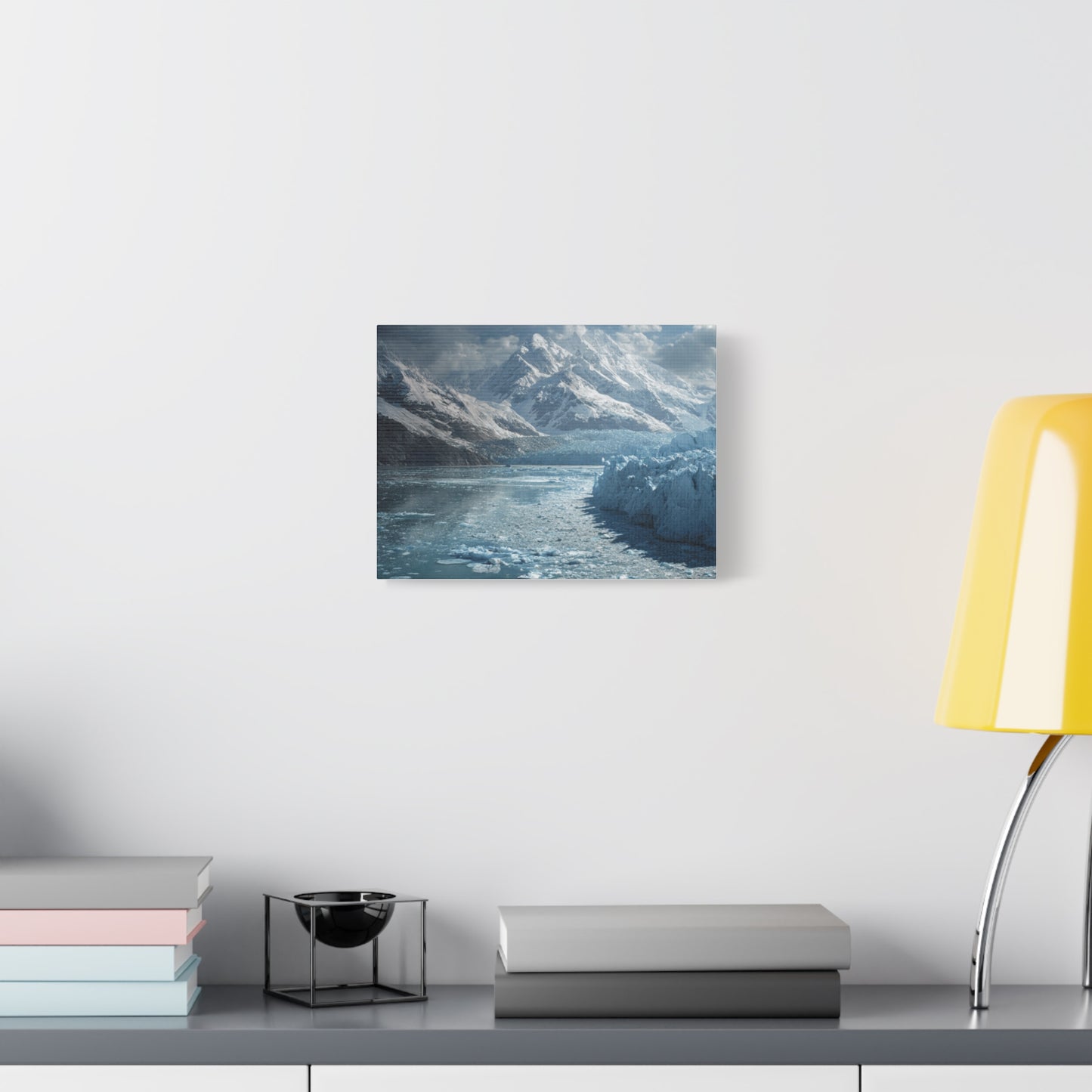 Stretched Canvas Art Print - Serene Glacier Landscape, Wall Decor, Nature Artwork, Gift for Nature Lovers, Home Décor, Winter Scene