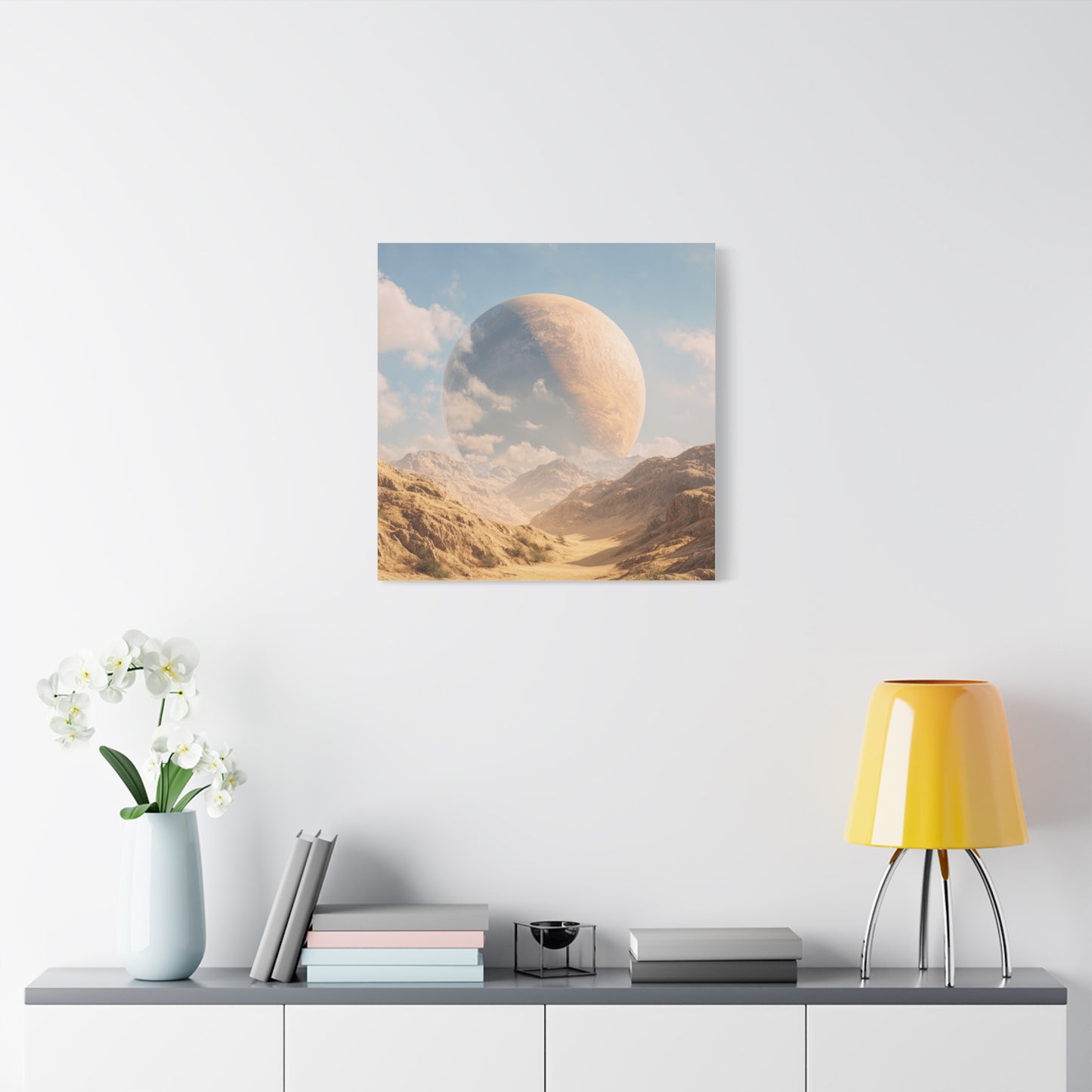 Stretched Canvas Wall Art - Dreamy Planet Landscape, Home Decor, Gallery Wall, Gift for Space Lovers, Nature Theme