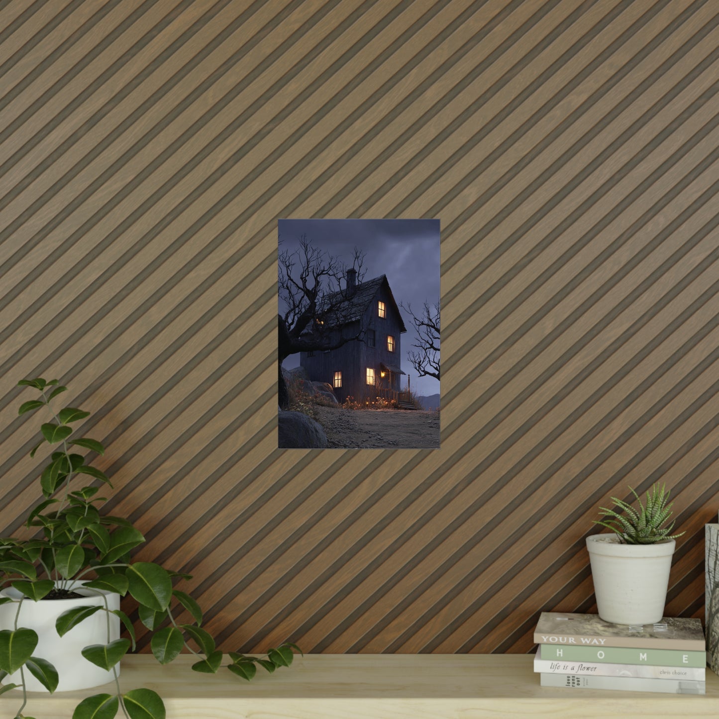 Haunting Home Posters, Dark Aesthetic Wall Art, Cozy Living Room Decor, Spooky Artwork, Halloween Decoration