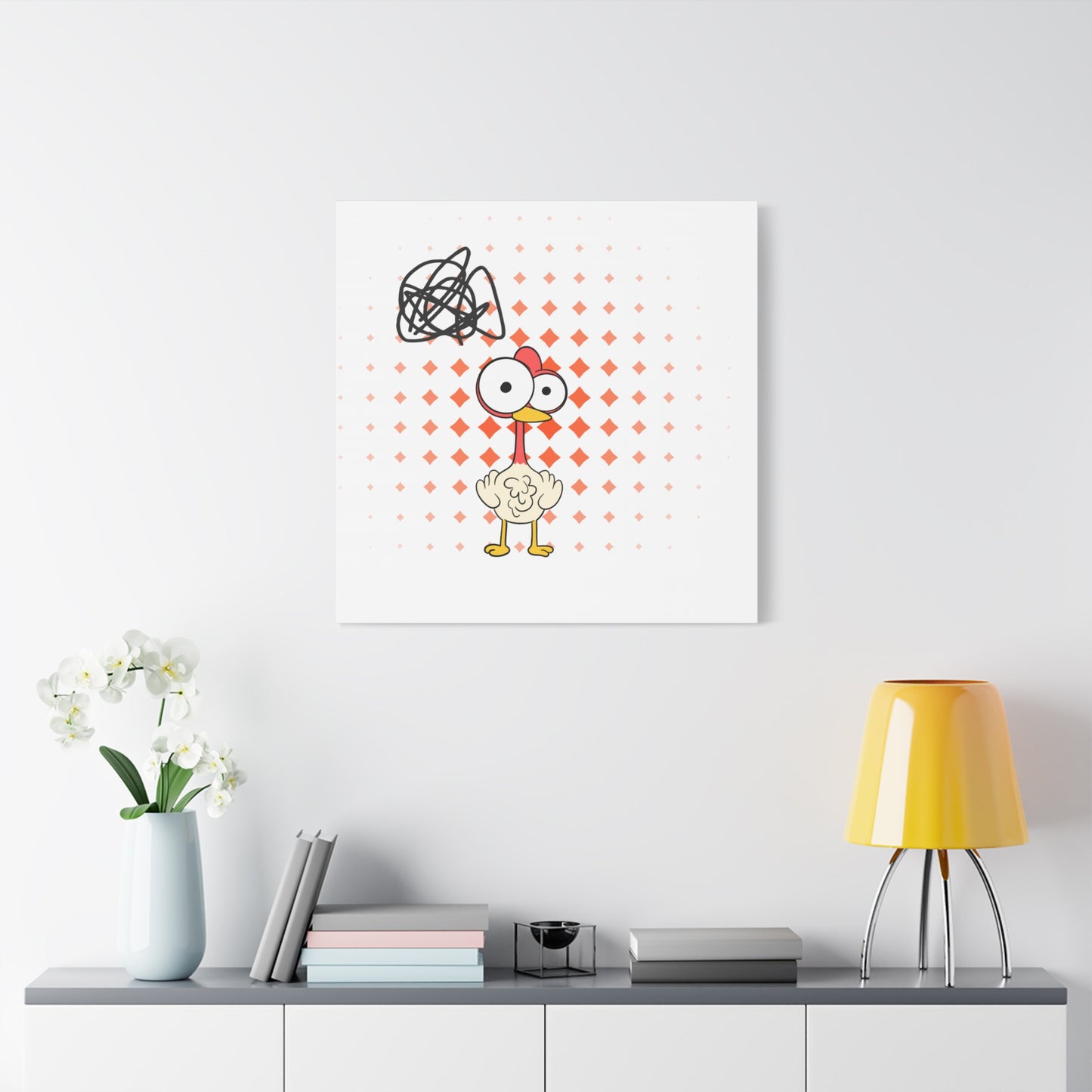 Whimsical Chicken Canvas Wall Art