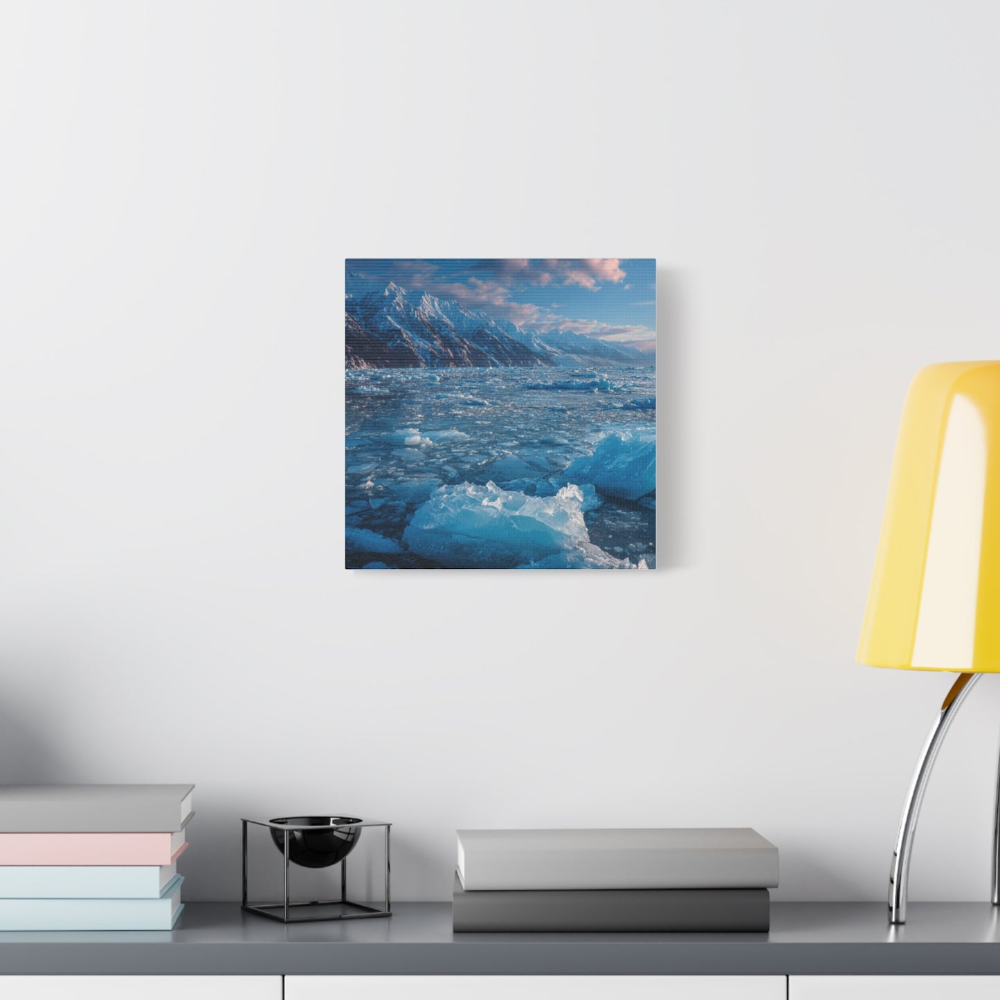 Serene Blue Glacier Canvas Wall Art, Landscape Decor, Home Serenity, Nature Prints for Living Room, Office, Gift Ideas