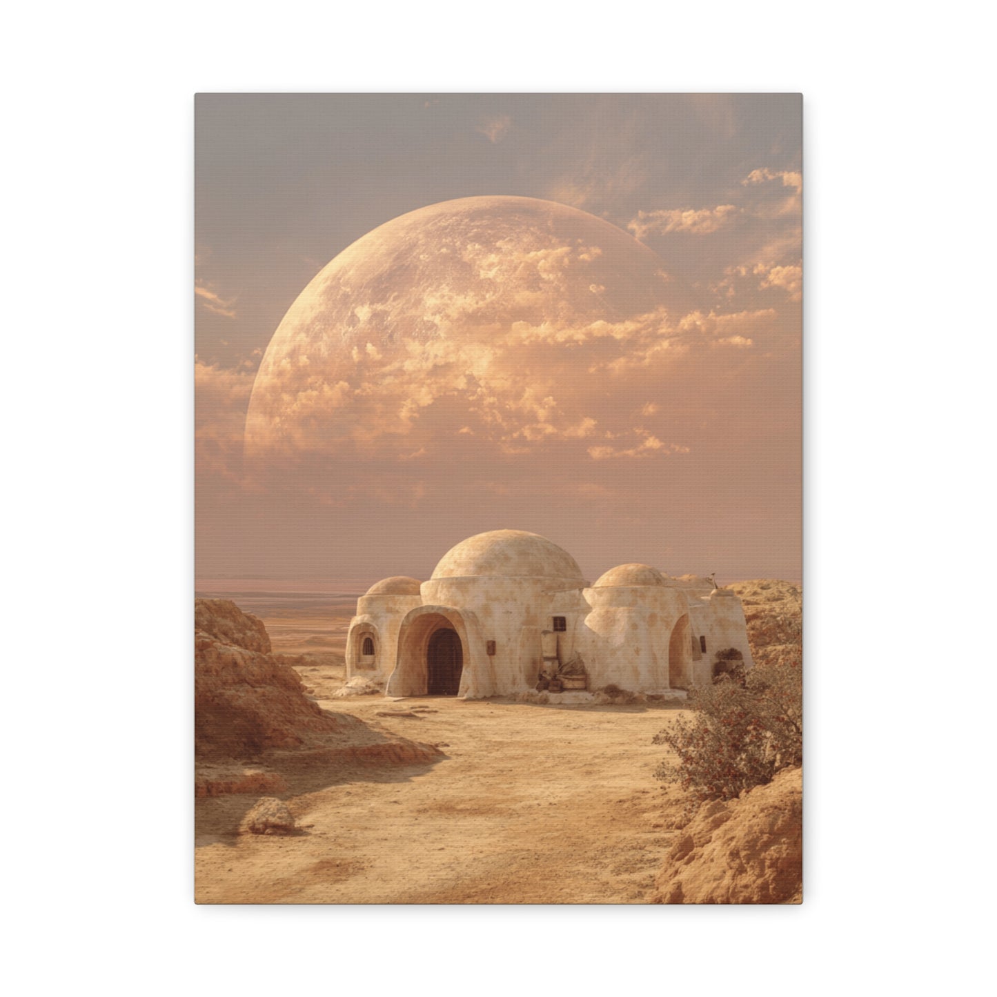 Stretched Canvas Art Print, Matte Wall Decor, Desert Landscape, Home Office Art, Gift for Art Lovers, Space Decor, Unique Wall Art
