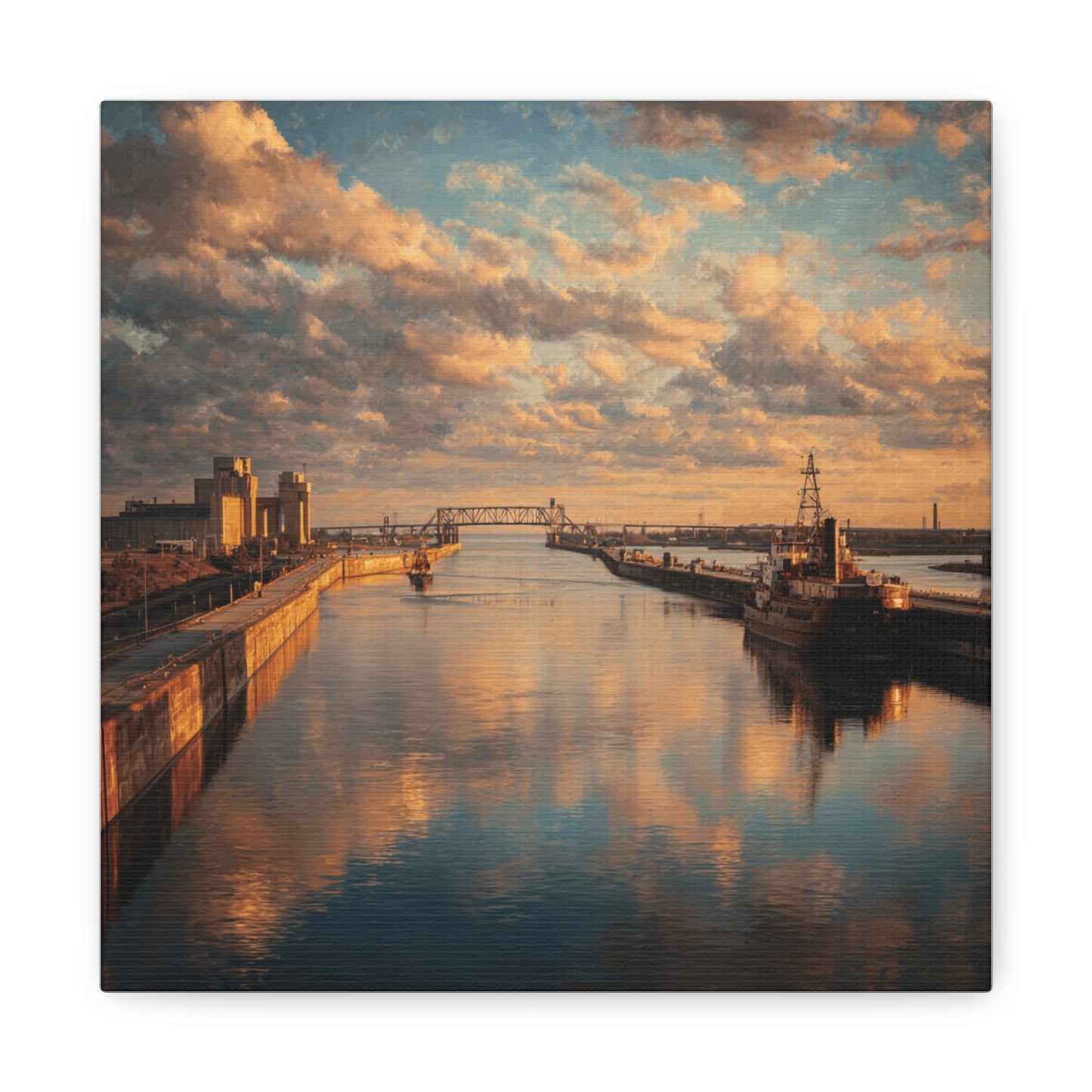 Stretched Canvas Wall Art, Serene River Reflection, Home Decor, Modern Aesthetic, Nature Photography, Gift Idea, Inspirational Decor