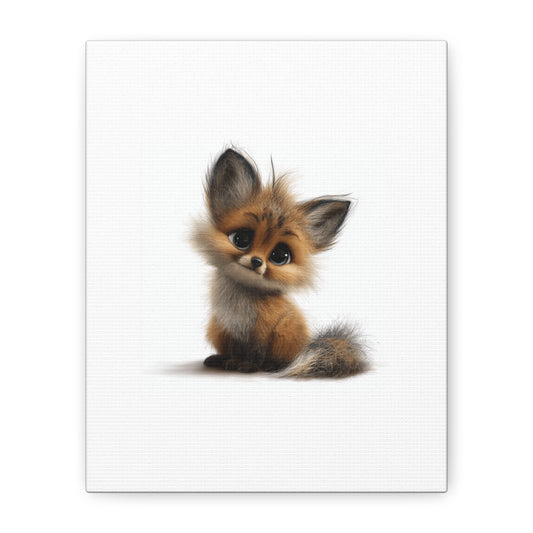 Adorable Fox Canvas Art Print, Cute Nursery Wall Decor, Baby Shower Gift, Animal Lover Home Decor, Kids Room Decoration
