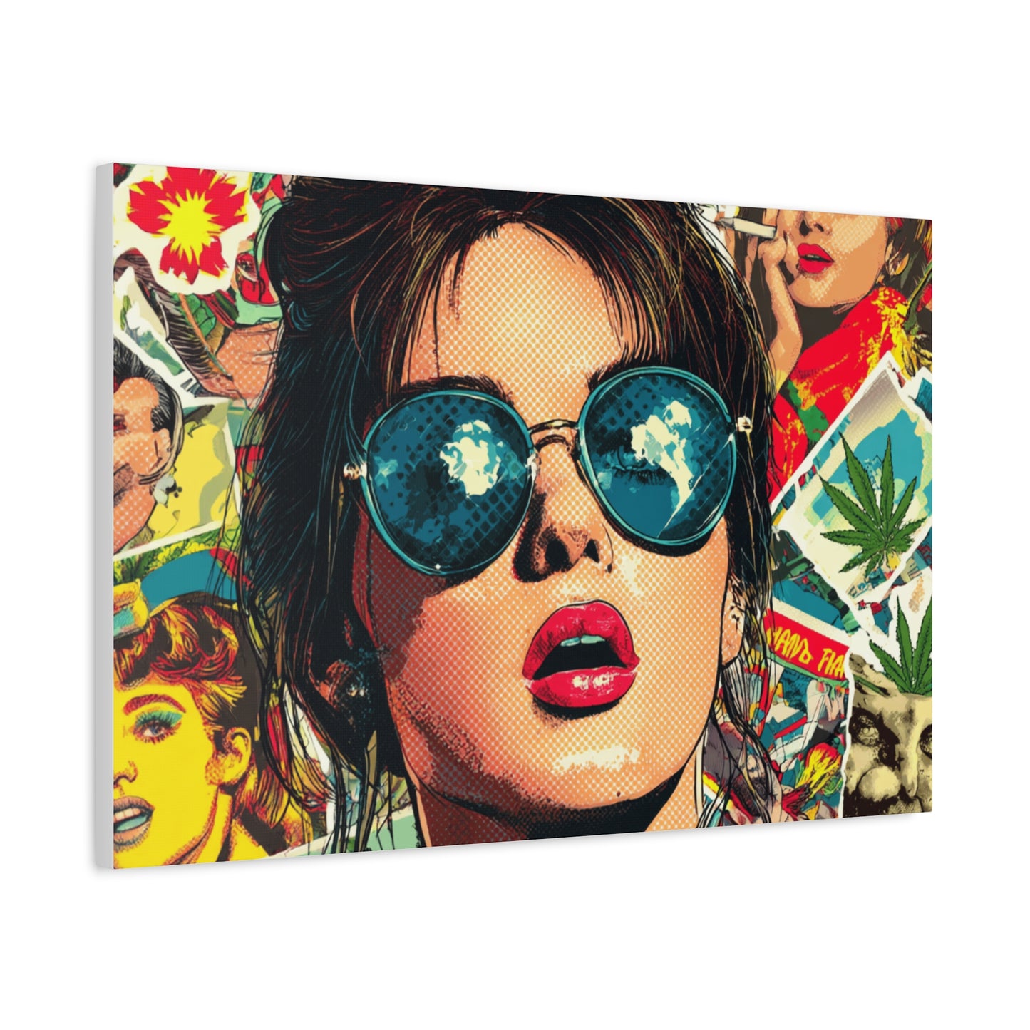 Canvas Art Print: Pop Art Woman 420 Colorful Vivid