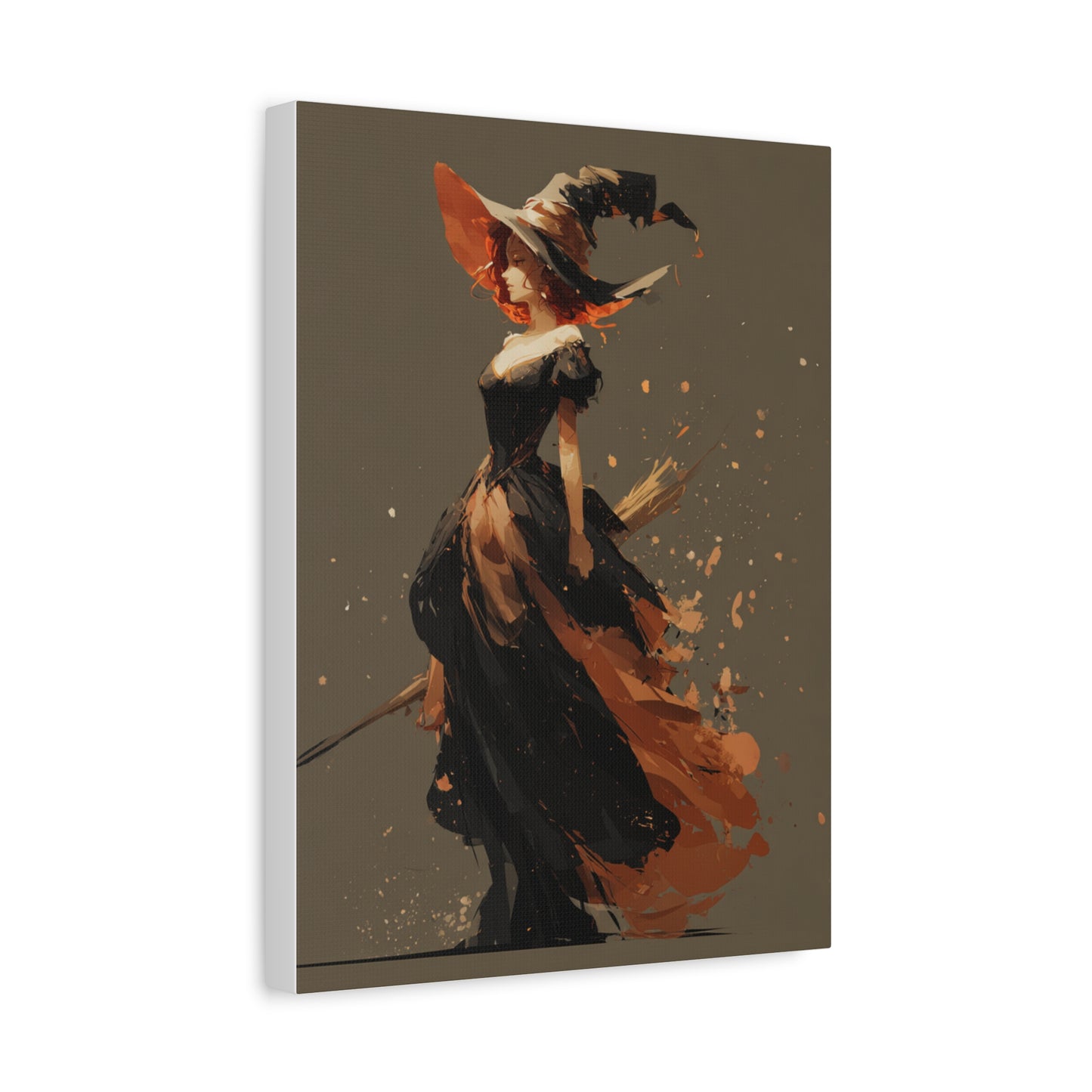 Witch Art Canvas Wall Decor, Magical Witch Painting, Halloween Home Decor, Modern Art Print, Witchcraft Wall Art