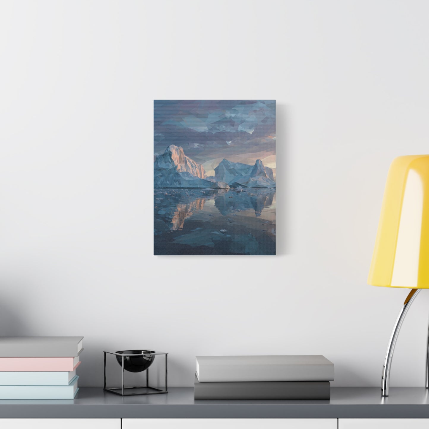 Stretched Canvas Art Print, Geometric Landscape Wall Decor, Minimalist Home Accent, Nature-Inspired Artwork, Unique Gift Idea