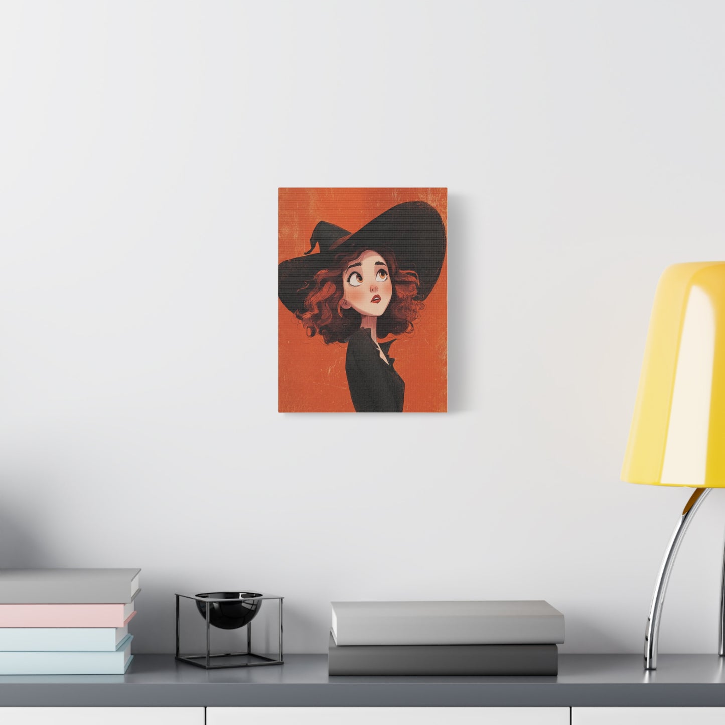 Whimsical Witch Canvas Print, Halloween Decor, Art for Home, Gift for Witches, Fall Wall Art, Magic Lover's Gift