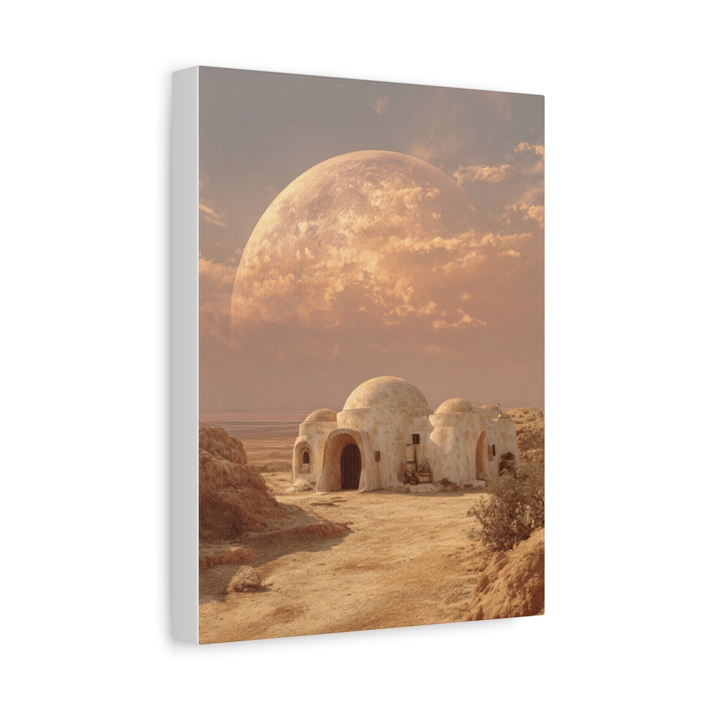 Stretched Canvas Art Print, Matte Wall Decor, Desert Landscape, Home Office Art, Gift for Art Lovers, Space Decor, Unique Wall Art
