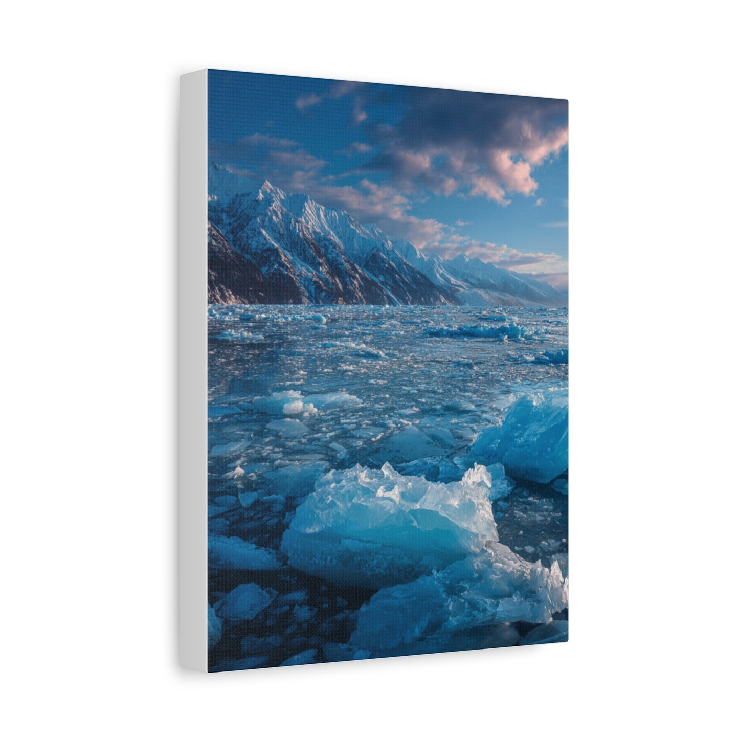 Serene Blue Glacier Canvas Wall Art, Landscape Decor, Home Serenity, Nature Prints for Living Room, Office, Gift Ideas