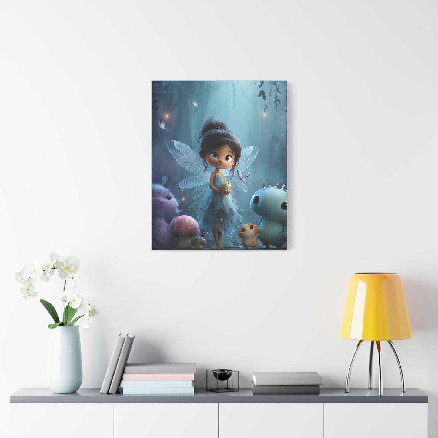 Whimsical Fairy Canvas Art Print, Enchanted Decor for Kids' Rooms, Fantasy Wall Art, Magical Gift for Birthdays, Nursery Decoration